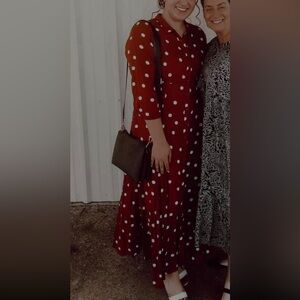 Philosophy Red Dress with White Polka Dots